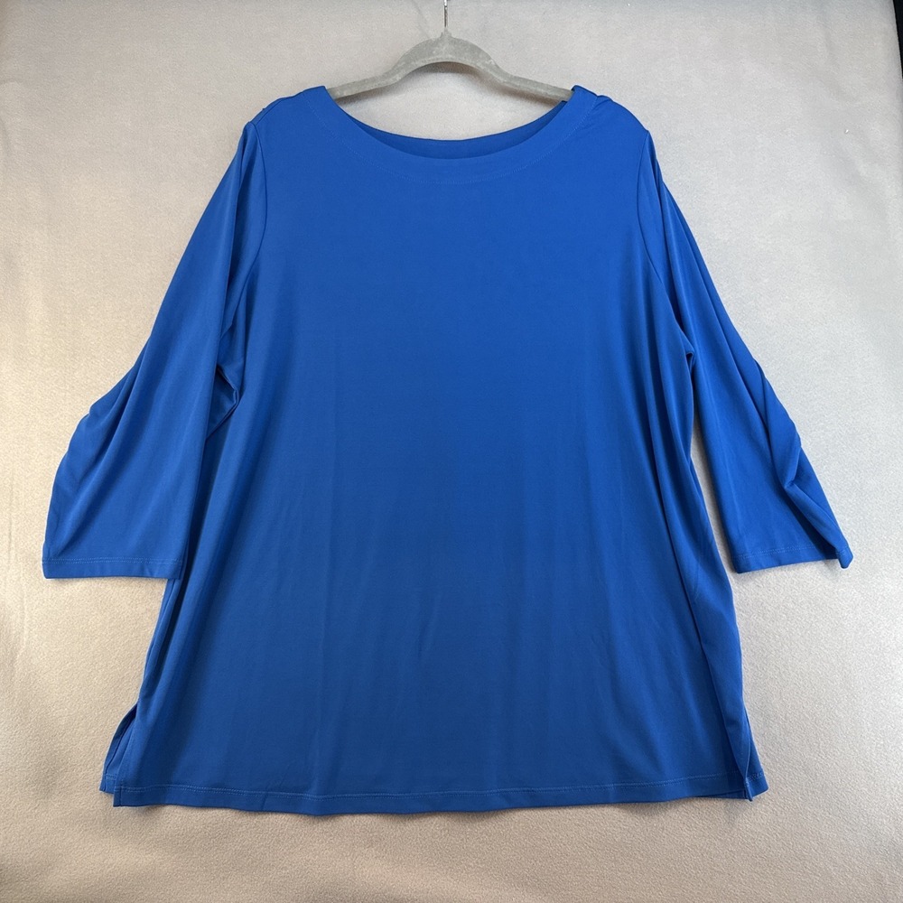 Susan Graver Modern Essentials Blouse, Plus 1X, 3/4 Sleves, Casual